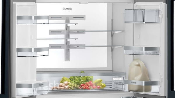 SIEMENS IQ700 458L BLACK GLASS FRENCH DOOR FRIDGE BSH HOME APPLIANCES