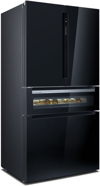 SIEMENS IQ700 458L BLACK GLASS FRENCH DOOR FRIDGE BSH HOME APPLIANCES