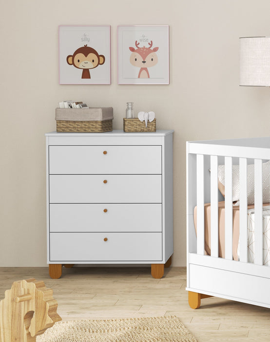 ZUPY CHEST OF DRAWERS OFF WHITE/ECO WOOD MATI