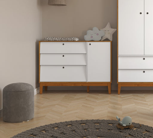 UNIQUE CHEST OF DRAWERS WHITE/FREIJO/ECO WOOD MATI