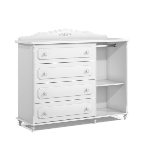PROVENCE CHEST OF DRAWERS, RATTAN DOOR WHITE MATI