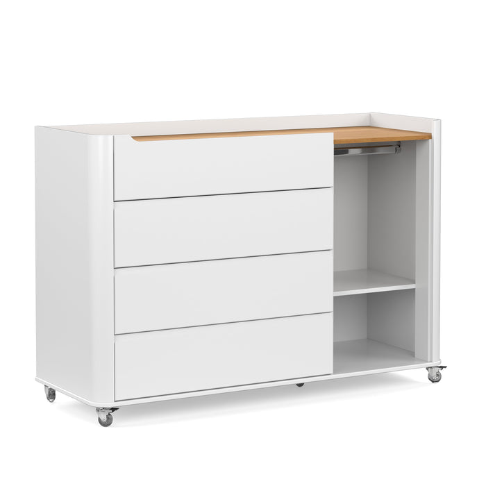 NIDO CHEST OF DRAWERS, 1 DOOR WHITE/FREIJO MATI