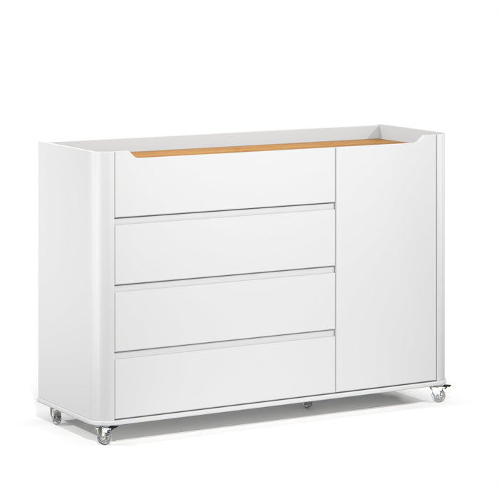 NIDO CHEST OF DRAWERS, 1 DOOR WHITE/FREIJO MATI