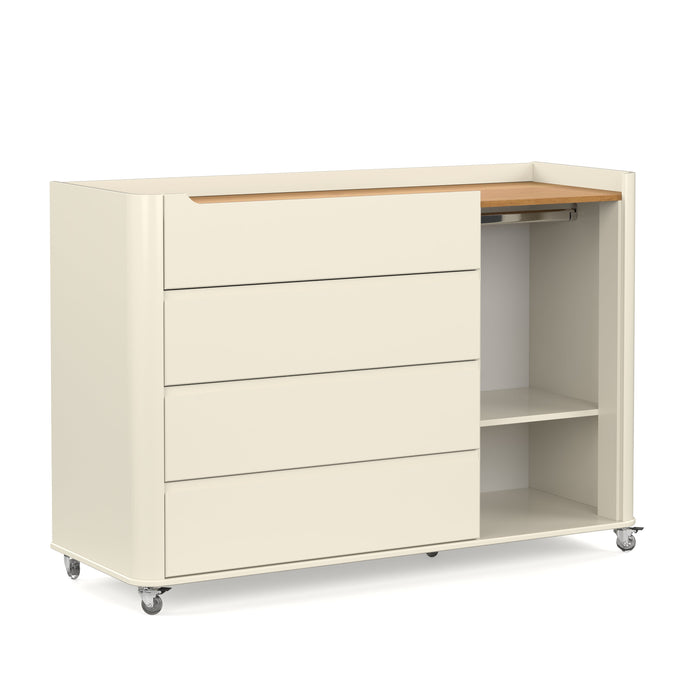 NIDO CHEST OF DRAWERS, 1 DOOR OFF WHITE/FREIJO MATI