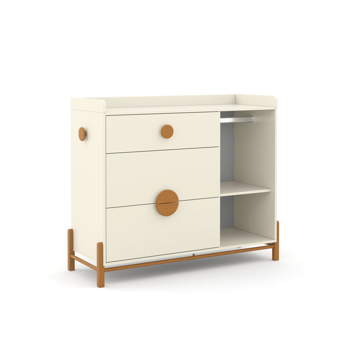 TESS CHEST OF DRAWERS, 1 DOOR OFF WHITE/ECO WOOD MATI