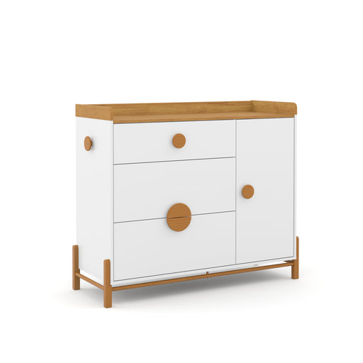 TESS CHEST OF DRAWERS, 1 DOOR WHITE/FREIJO/ECO WOOD MATI