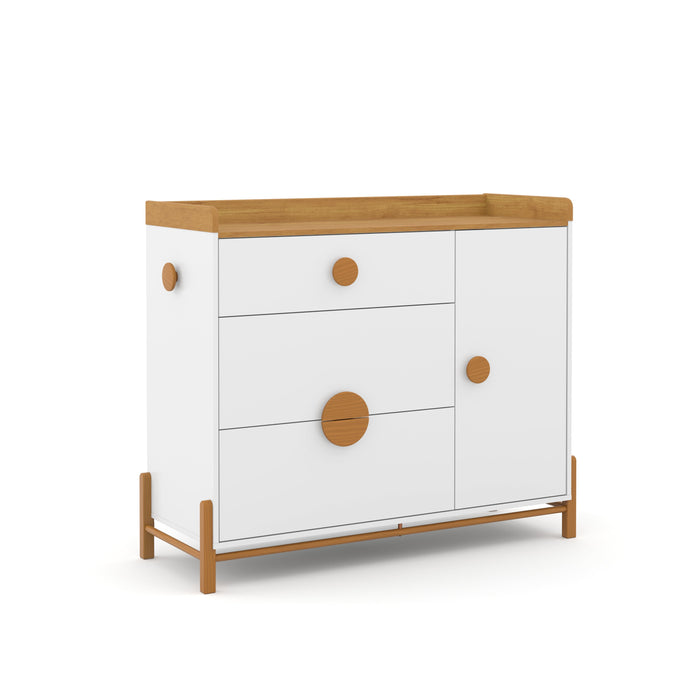 TESS CHEST OF DRAWERS, 1 DOOR WHITE/FREIJO/ECO WOOD MATI