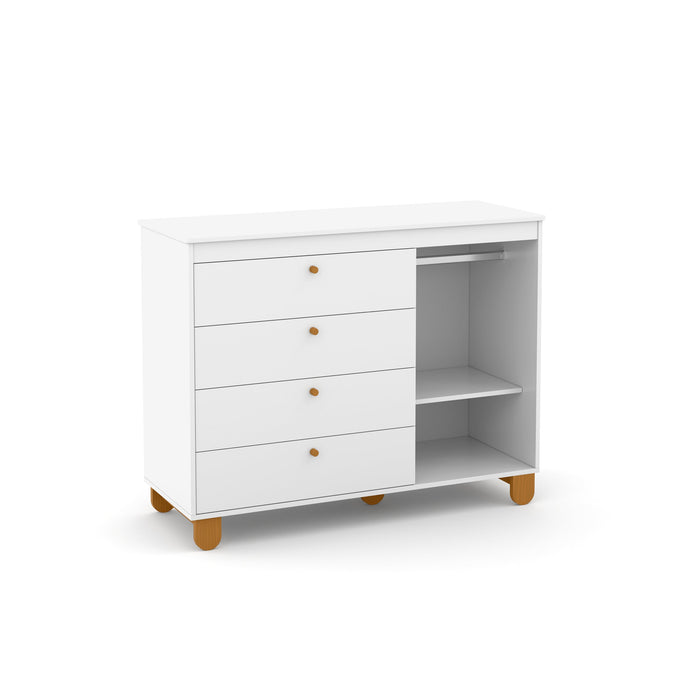 ZUPY CHEST OF DRAWERS, 1 DOOR WHITE/ECO WOOD MATI