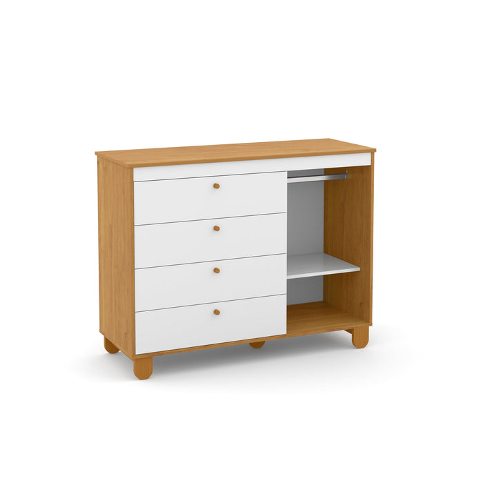 ZUPY CHEST OF DRAWERS, 1 DOOR WHITE/FREIJO/ECO WOOD MATI
