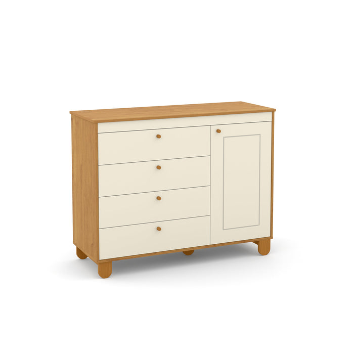 ZUPY CHEST OF DRAWERS, 1 DOOR OFF WHITE/FREIJO/ECO WOOD MATI