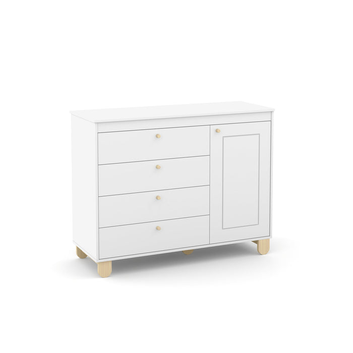 ZUPY CHEST OF DRAWERS, 1 DOOR WHITE/NATURAL MATI