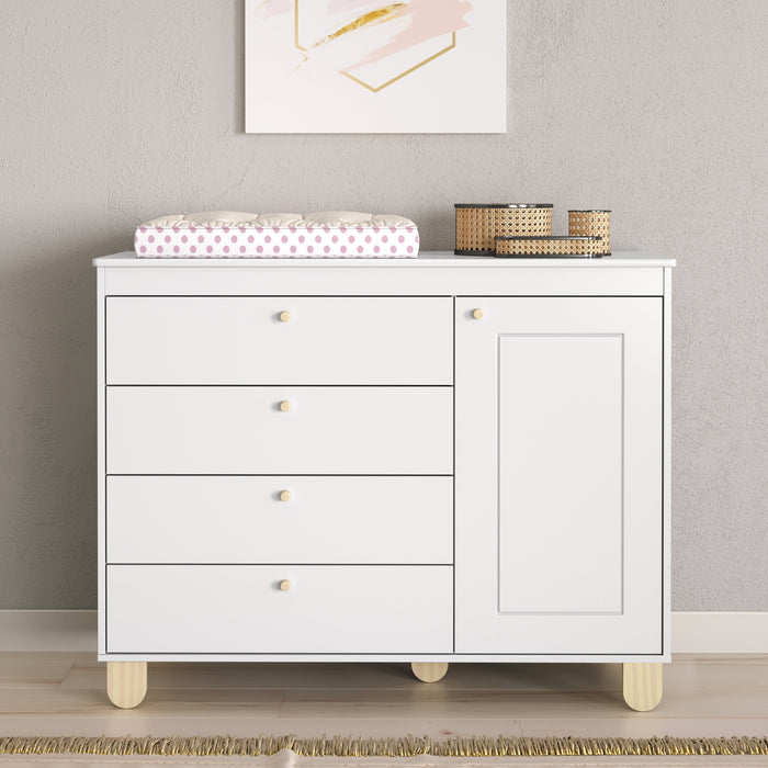 ZUPY CHEST OF DRAWERS, 1 DOOR WHITE/NATURAL MATI