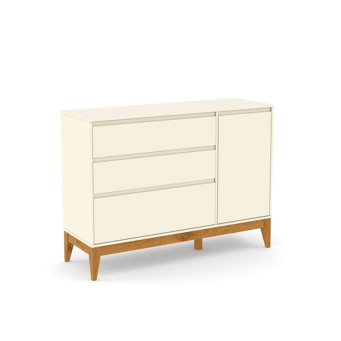 NATURE CLEAN CHEST OF DRAWERS, 1 DOOR OFF WHITE/ECO WOOD MATI