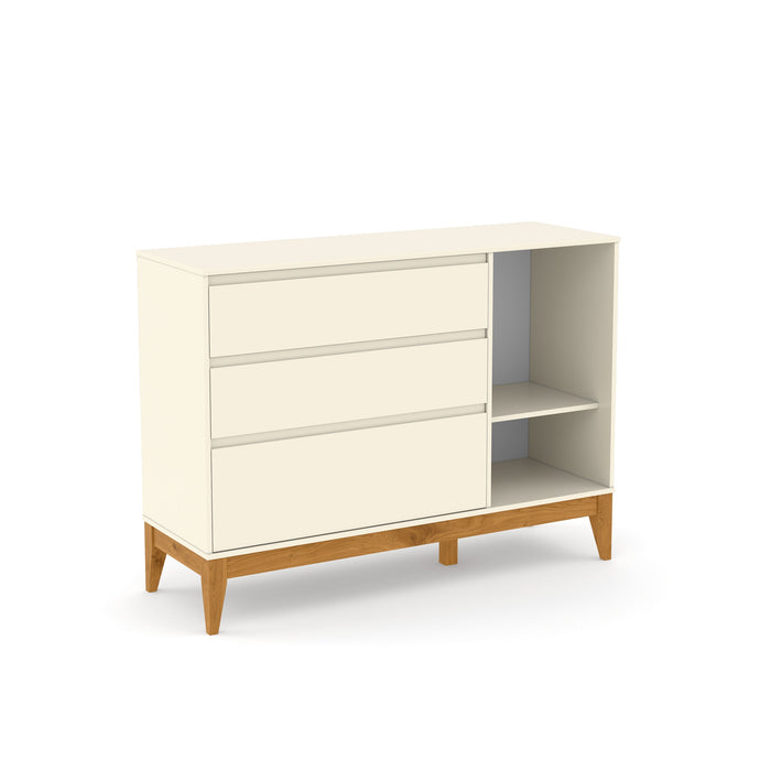 NATURE CLEAN CHEST OF DRAWERS, 1 DOOR OFF WHITE/ECO WOOD MATI