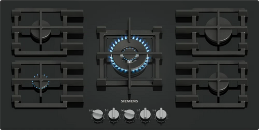 SIEMENS IQ500 90CM 5BRN GAS ON GLASS HOB BLACK SIEM