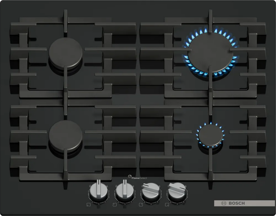 Bosch Series 6 gas hob 4 burner layout top view