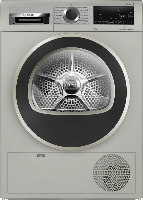 Bosch 9kg condenser tumble dryer silver inox