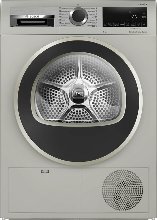 Bosch 9kg condenser tumble dryer silver inox
