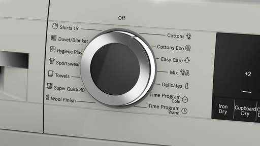 Bosch dryer LED display and control panel detail