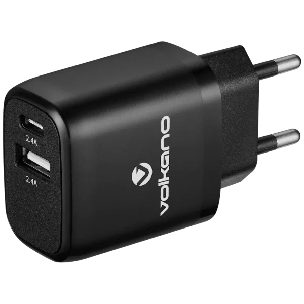 VOLKANO ON THE GO UBS & TYPE C WALL CHARGER VOLK