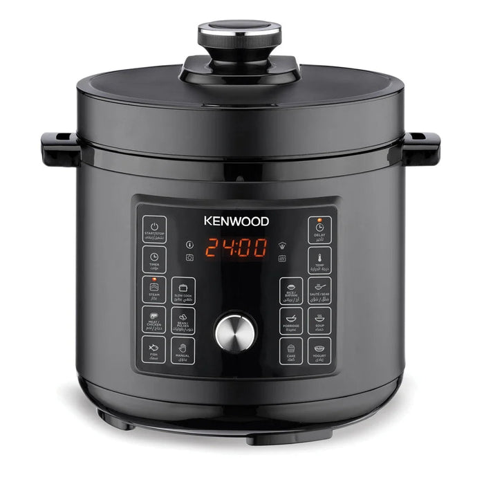 Kenwood 6L electric pressure cooker black front view