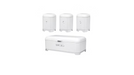 CH WAVES BREAD BIN & 3PCS CANSITER SET - WHITE MABR