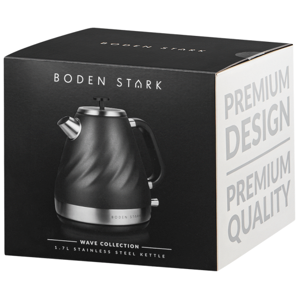 BODEN STARK 1.7L STAINLESS STEEL KETTLE - CHARCOAL
