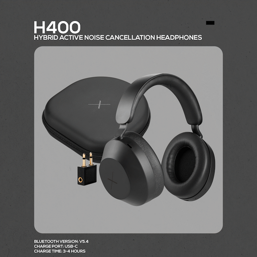 VOLKANOX H400 HYBRID ANC HEADPHONES - BLACK VOLK