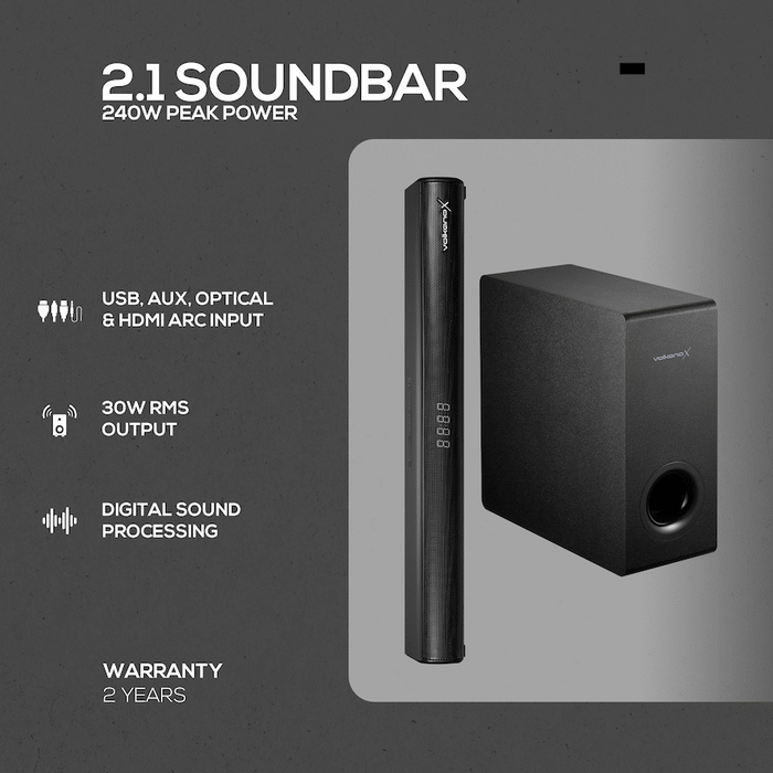 VOLKANOX EMPIRE 2.1 SOUNDBAR WITH WIRELESS SUB-WOOFER VOLK