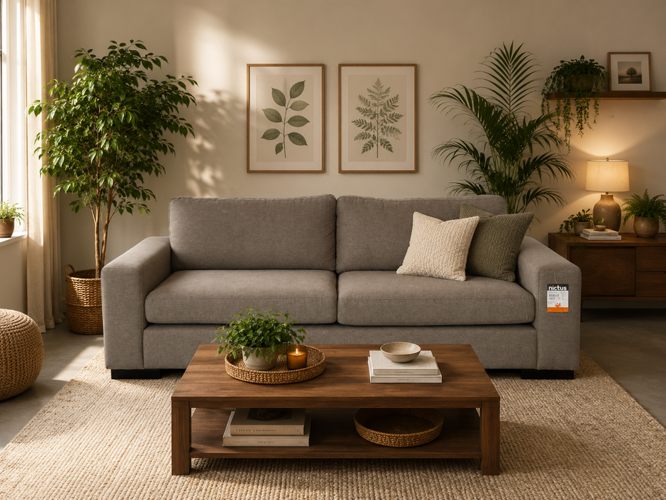 SWELLENDAM 3DIV COUCH - NEW YORK MUSHROOM FABRIC FOUR