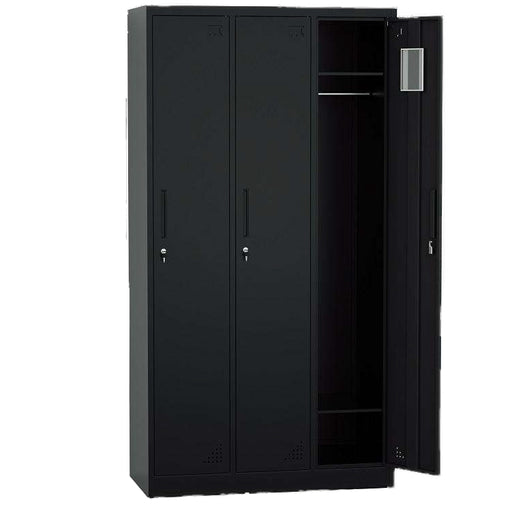 3-DOOR INNER HANDLE LOCKER CABINET (BLACK)  