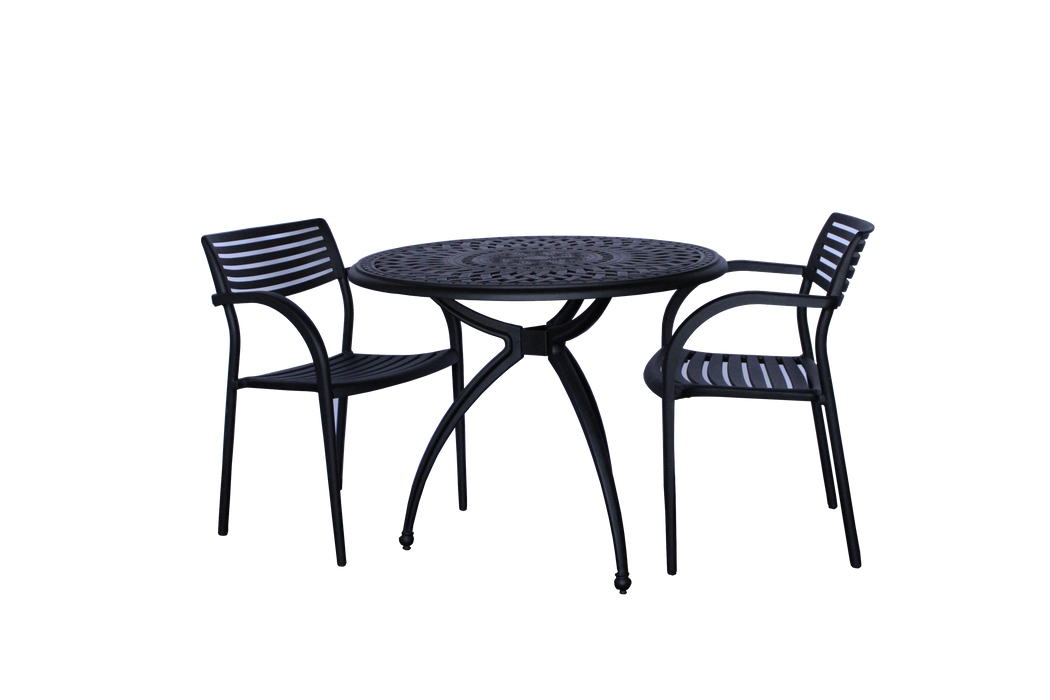 3PCE FILERA PATIO SUITE ROUND BLACK REGE