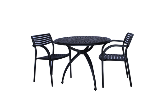 3PCE FILERA PATIO SUITE ROUND BLACK REGE