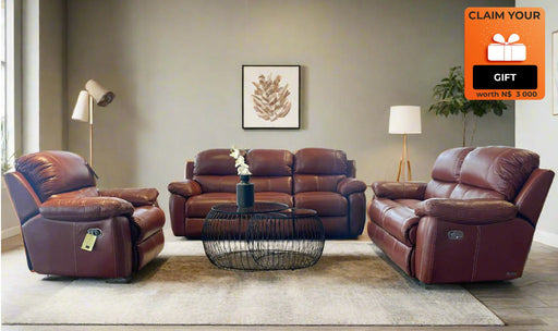 3PCE SOPHIA 5ACT CUMULUS TAN FULL LEATHER ALPINE UPHOLSTERERS