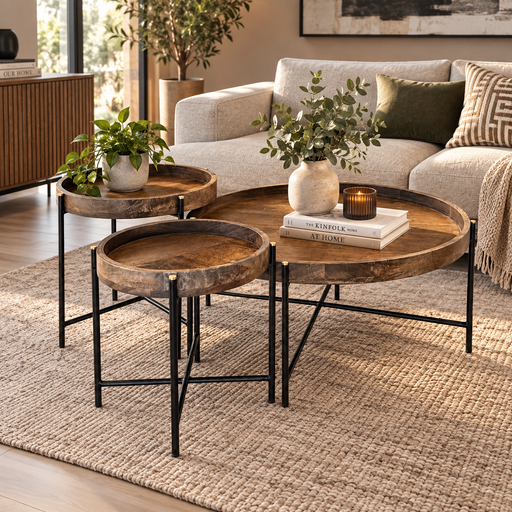 BISTRO COFFEE TABLE SET OF 3 FOUR