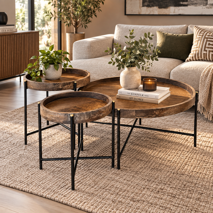 BISTRO COFFEE TABLE SET OF 3 FOUR