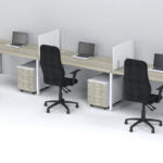 3-WAY SIDE BY SIDE CLUSTER - A-FRAME (1350X800MM) MONUMENT O DESK