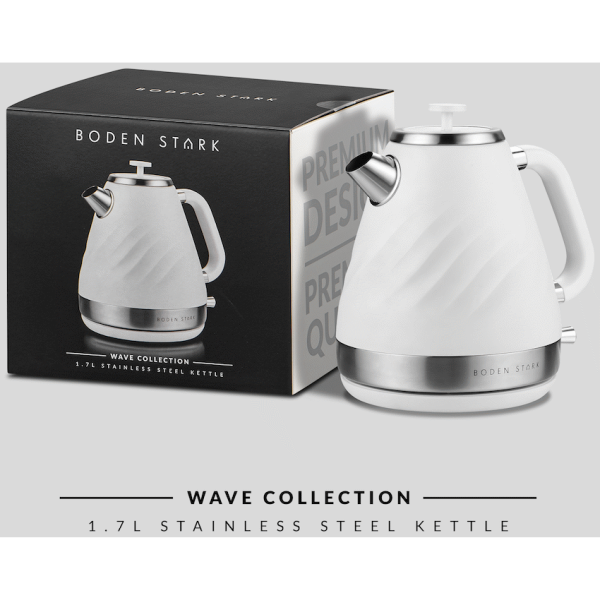 BODEN STARK 1.7L STAINLESS STEEL KETTLE - WHITE