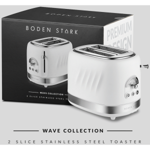 BODEN STARK 2-SLICE STAINLESS STEEL TOASTER - WHITE BODE