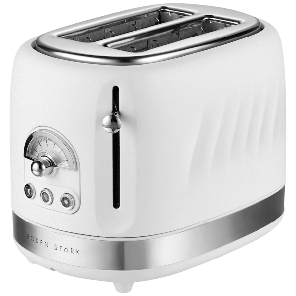 BODEN STARK 2-SLICE STAINLESS STEEL TOASTER - WHITE