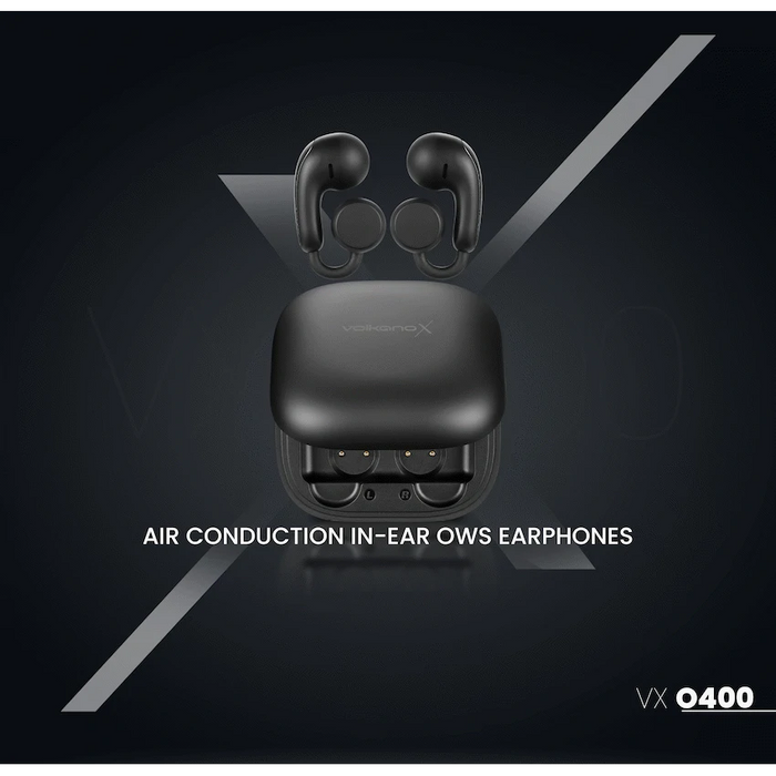 VOLKANOX O400 AIR CONDUCTION IN-EAR OWS EARPHONES - BLACK VOLK