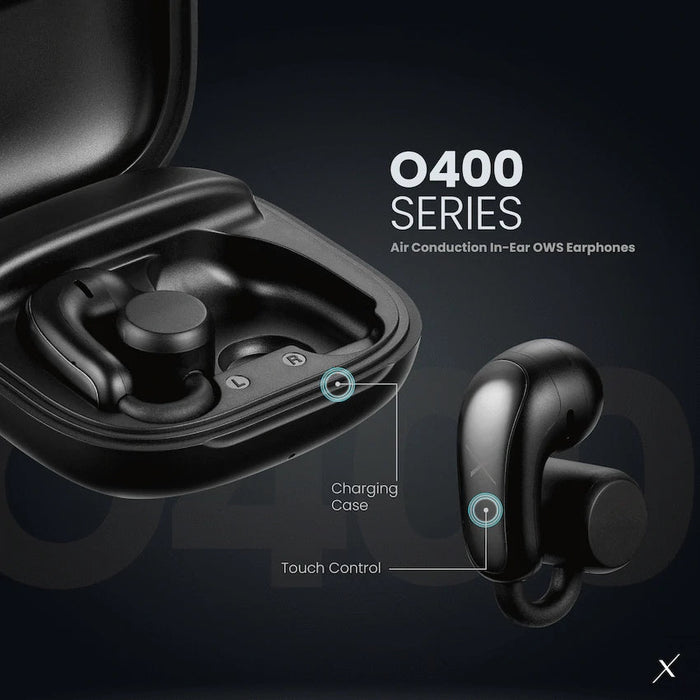 VOLKANOX O400 AIR CONDUCTION IN-EAR OWS EARPHONES - BLACK VOLK