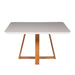 BENNETT 1.35  SQUARE DINING TABLE OFF WHITE/NATURAL W/GLASS PROV