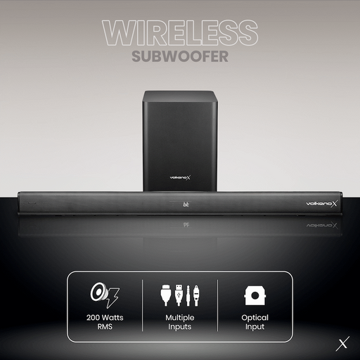 VOLKANOX SUPERSONIC 2 SERIES 2.1 200W SOUNDBAR SYSTEM WITH W VOLK