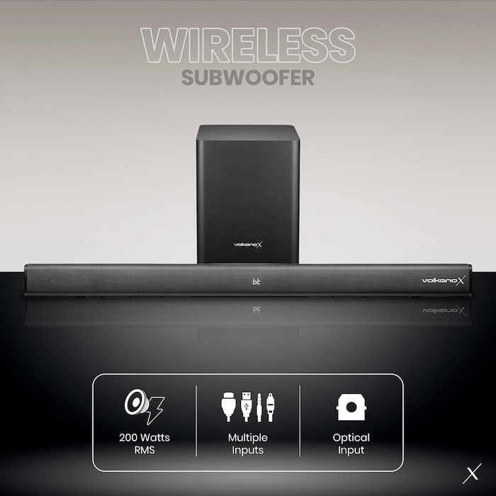 VOLKANOX SUPERSONIC 2 SERIES 2.1 200W SOUNDBAR SYSTEM WITH W VOLK