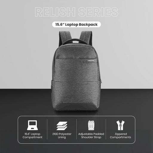 VOLKANO RELISH 15.6″ LAPTOP BACKPACK - BLACK VOLK