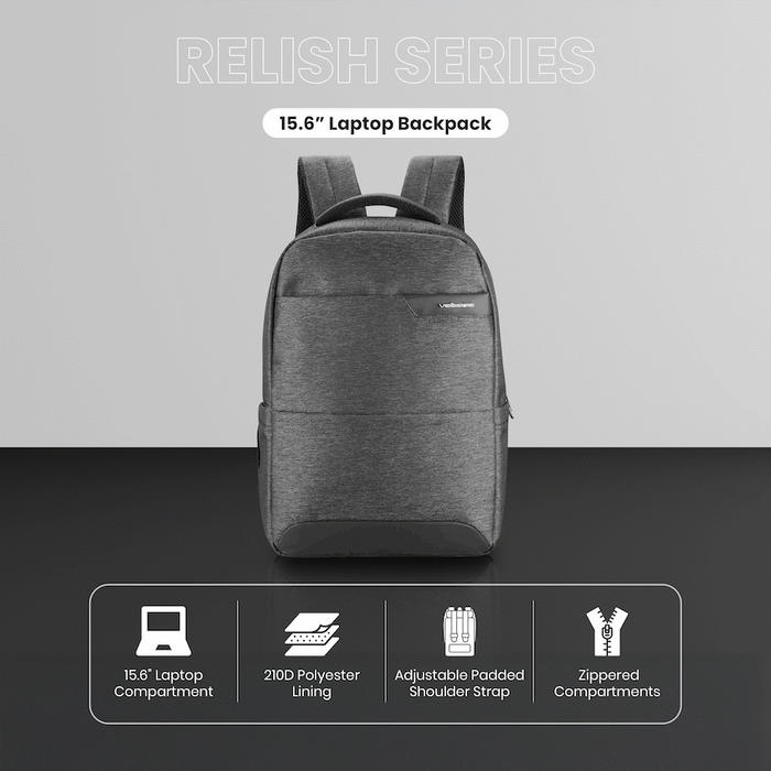 VOLKANO RELISH 15.6″ LAPTOP BACKPACK - BLACK VOLK