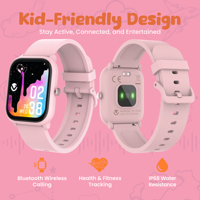 VOLKANO VIVO SERIES KIDS SMARTWATCH - PASTEL PINK VOLK