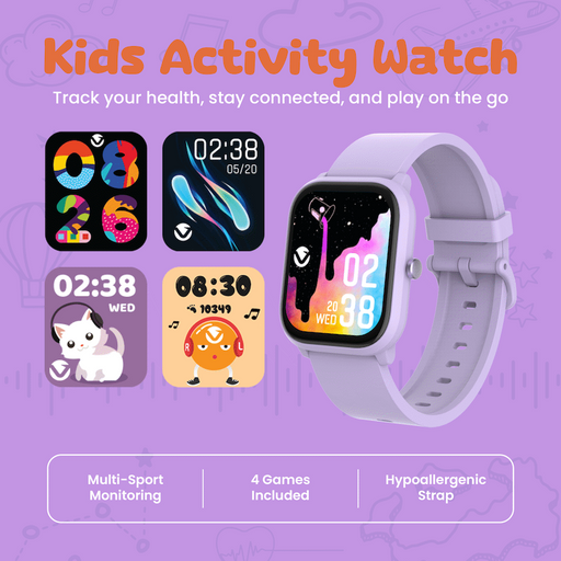 VOLKANO VIVO SERIES KIDS SMART WATCH - LILAC PURPLE VOLK