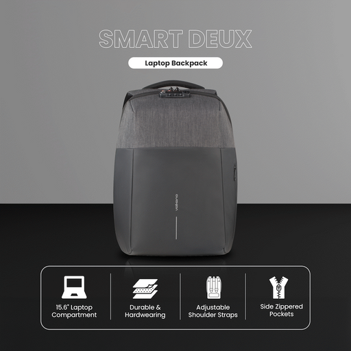VOLKANO SMART DEUX LAPTOP BACKPACK - BLACK/CHARCOAL VOLK